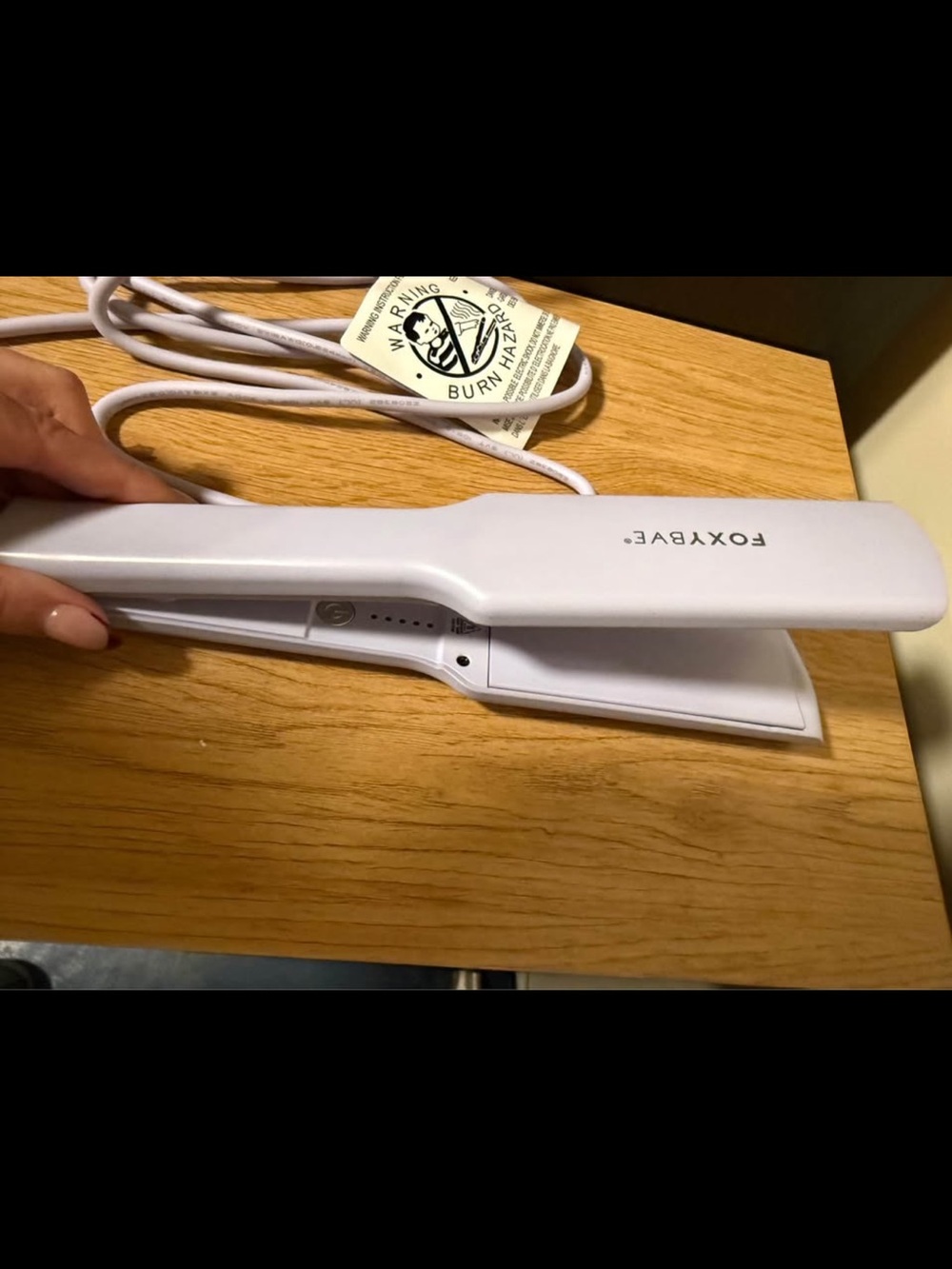 White Hair Straightener Flat Iron - White/lilac